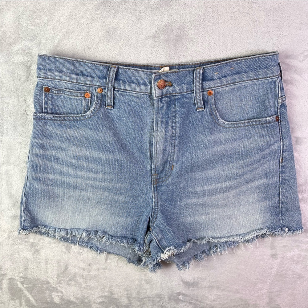 Madewell The Perfect Jean Shorts Size 31 Medium Wash Distressed Summer Casual Ba